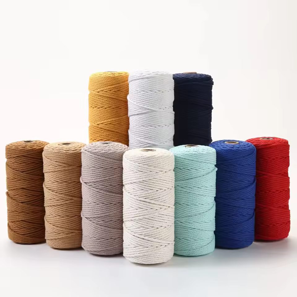 3mm/4mm 100m Natural Macrame Cord 100% Colored Cotton Rope Handmade Boho Home Decor Craft Knitting Christmas Wedding Decoration