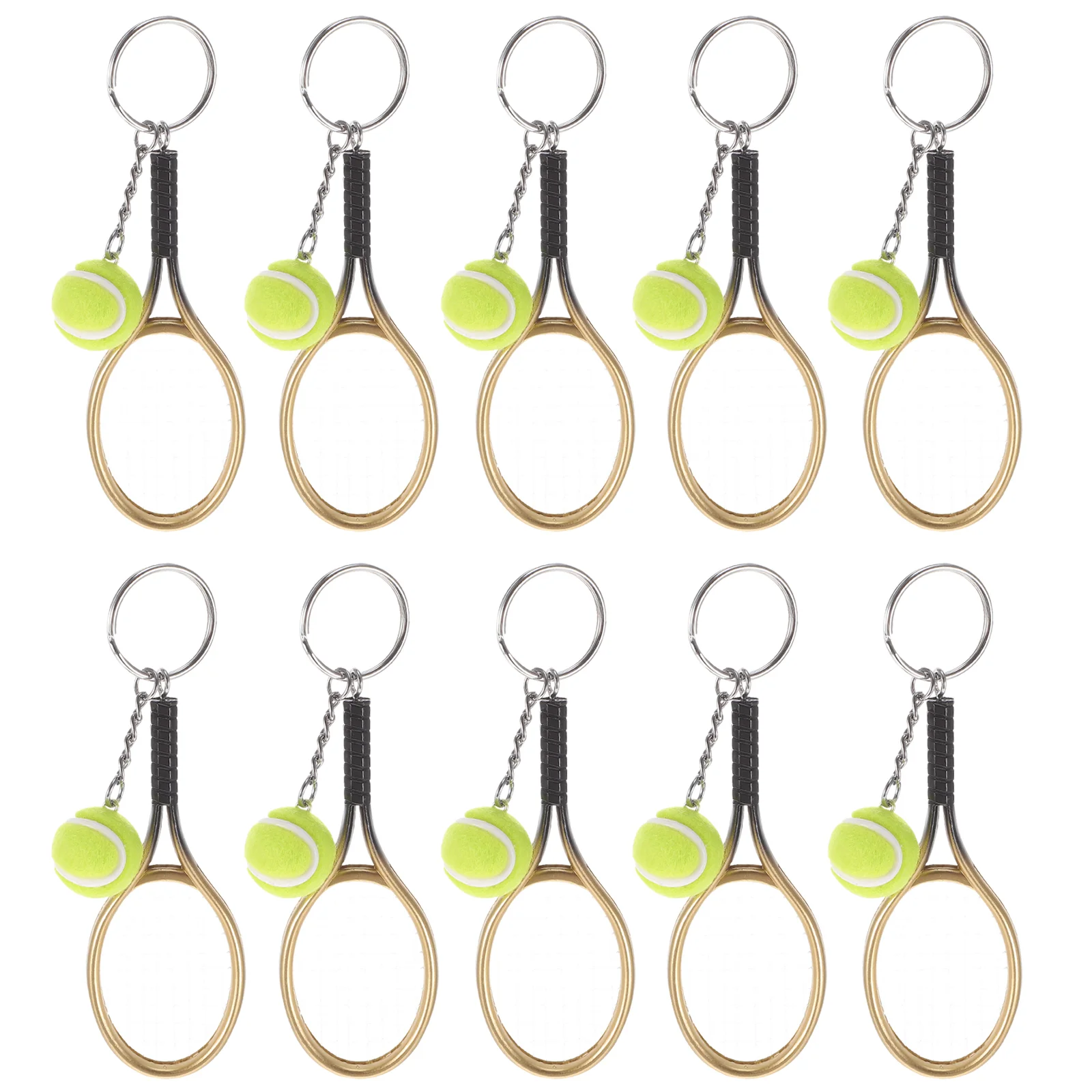 10 Pcs Tennis Keychain Hanging Decoration Sports for Backpack Racket Bag Pendant Gift Pendants Keychains Fob Keyrings Car