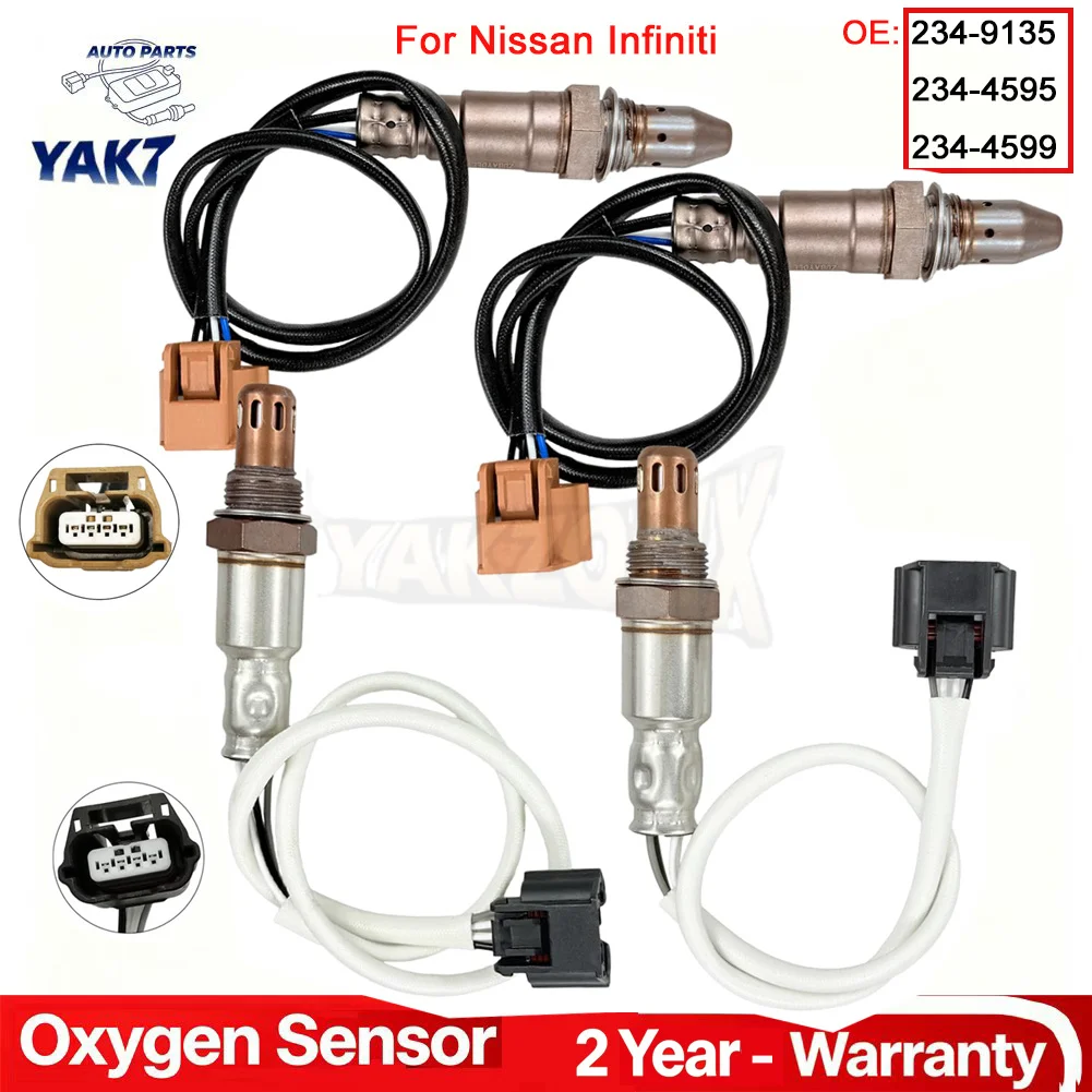 4pcs For 2013 Infiniti JX35 QX60 2014 Nissan Altima Pathfinder Quest 3.5L Front Rear O2 Oxygen Sensor 234-9135 234-4595 234-4599