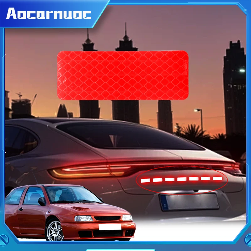 12Pcs Für Seat Ibiza 6P 6J 6L 6F MK5 MK4 1993-2023 Auto Stoßstange Reflektierende Aufkleber sichere Reflektierende Warnstreifen Band Aufkleber