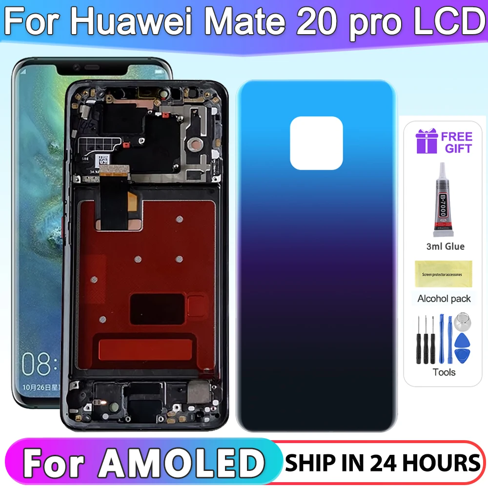 AMOLED For Huawei Mate 20 Pro LYA-L09 L29 AL00 LCD Display Touch Screen Digitizer Assembly For Mate 20 Pro Screen Replacement