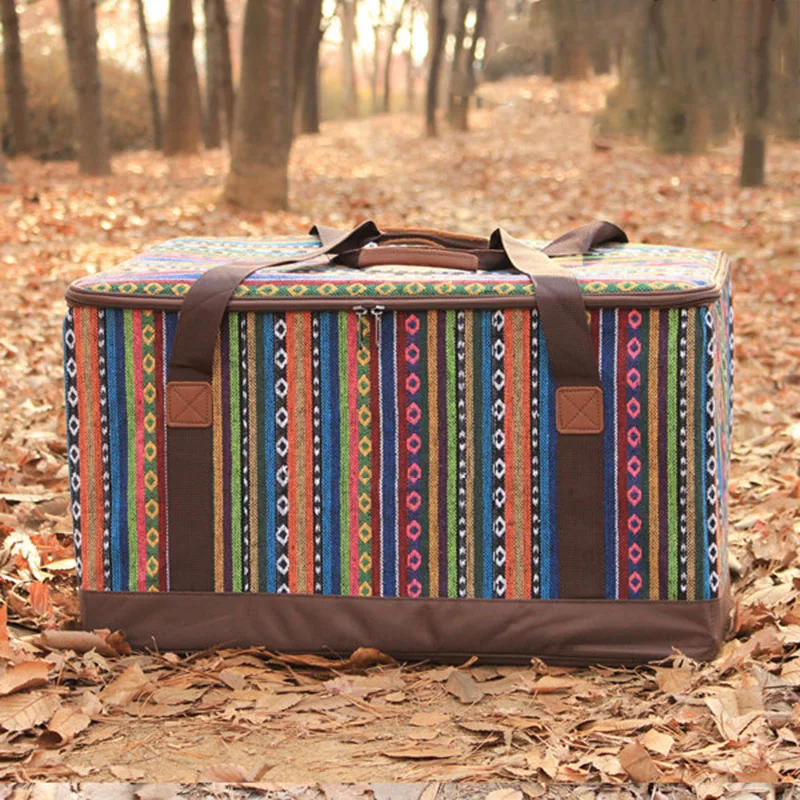 Upgraded Portable Picnic Bag, Outdoor Camping, Ethnic Picnic, Car Carry, Barbecue Tools, Large Storage Bag