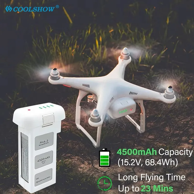 بطارية توصيل خارجي بقدرة 4500 مللي أمبير في الساعة لسلسلة DJI Phantom 3 Pro phantom3 بطاريات طيران ذكية تصل إلى 23 دقيقة بديلة مطورة