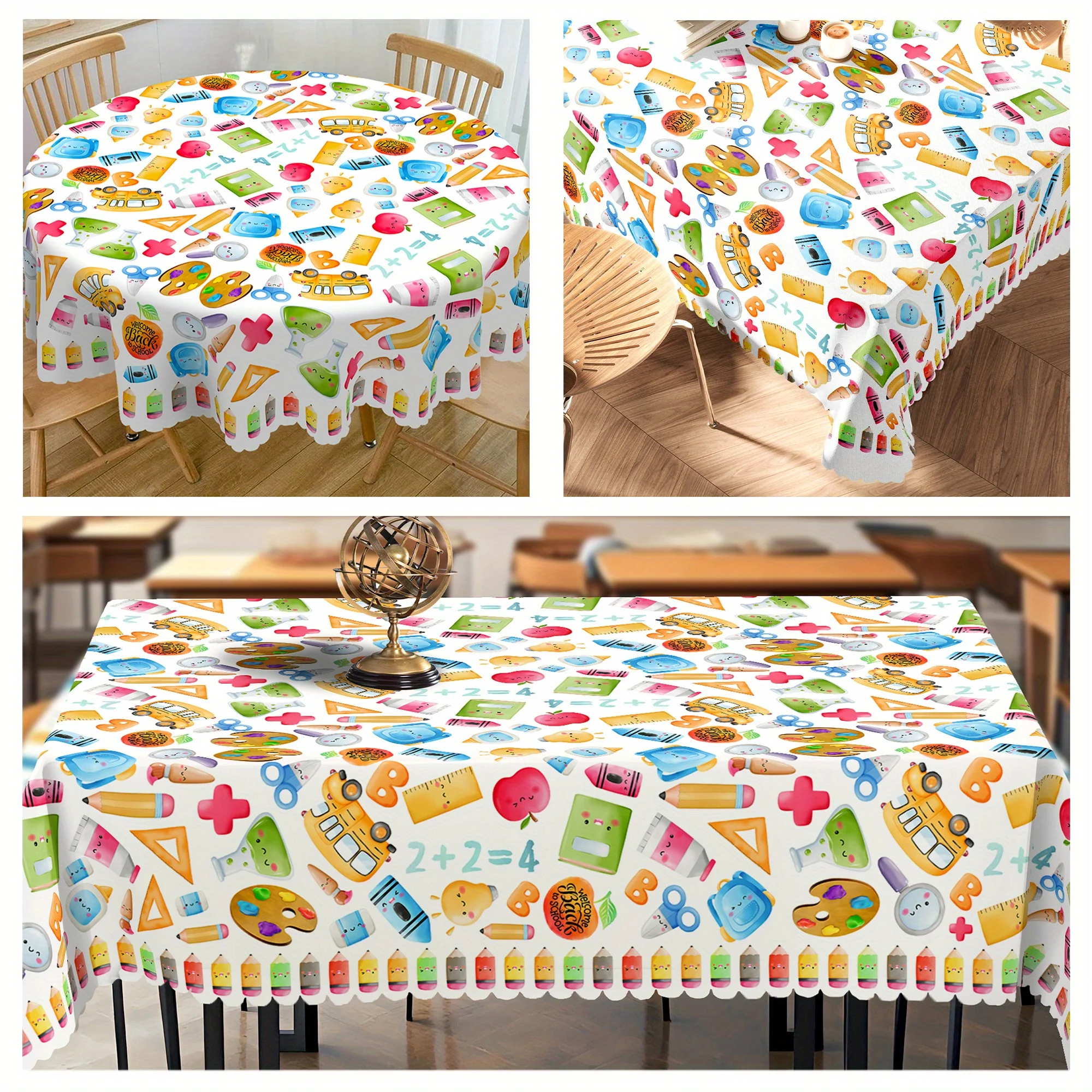Home Office News - One white back-to-school tablecloth - for