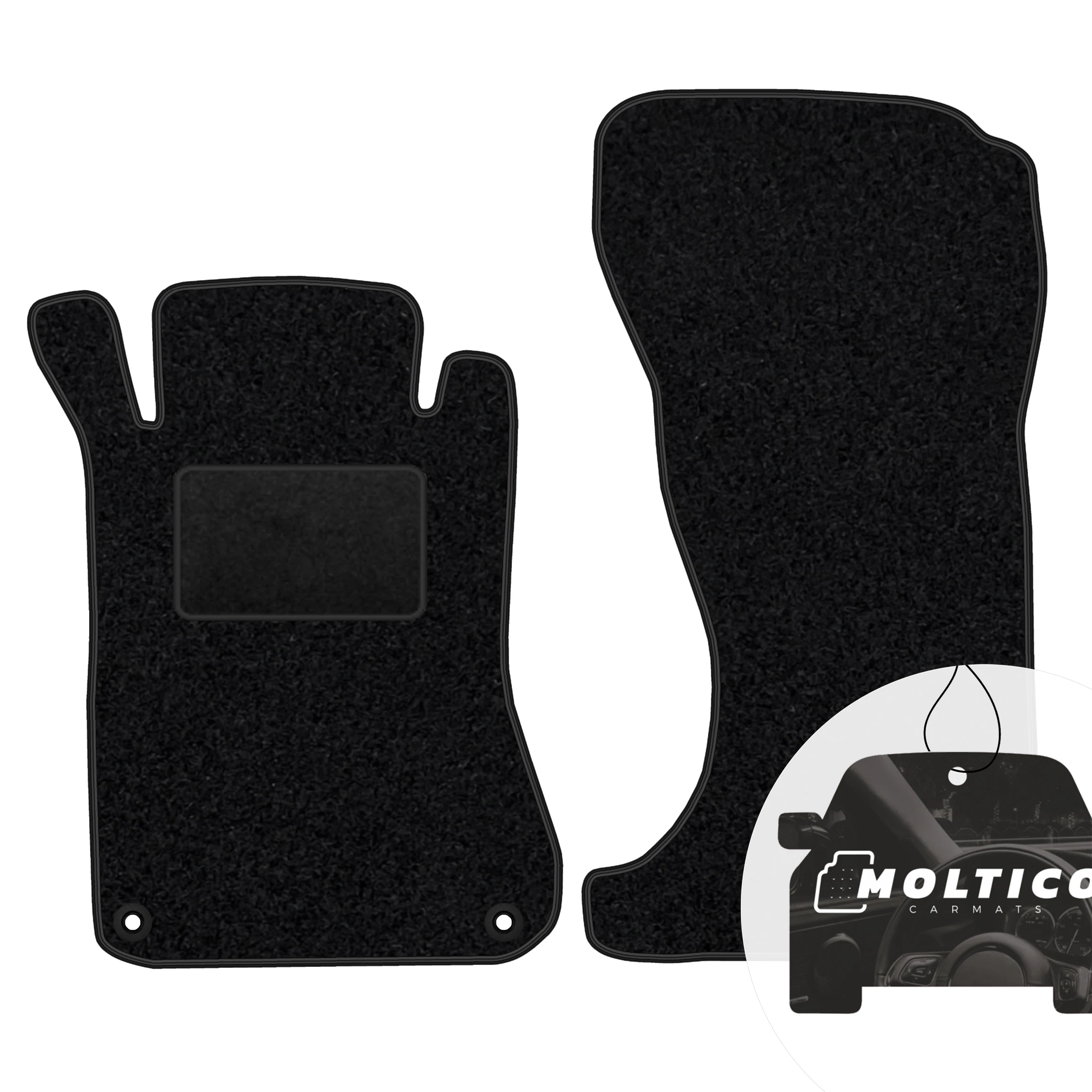 Velours vloermatten voorin met zwarte bies - Geschikt voor: Mercedes Sprinter III W907 2018-