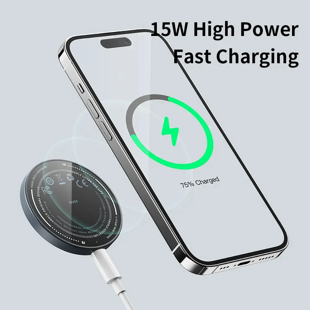 3 in 1 Magnetic Wireless Charger with Ring Holder For iPhone 16 15 14 13 Pro Max 15W Mini Fast Charging Pad For AirPods iWatch