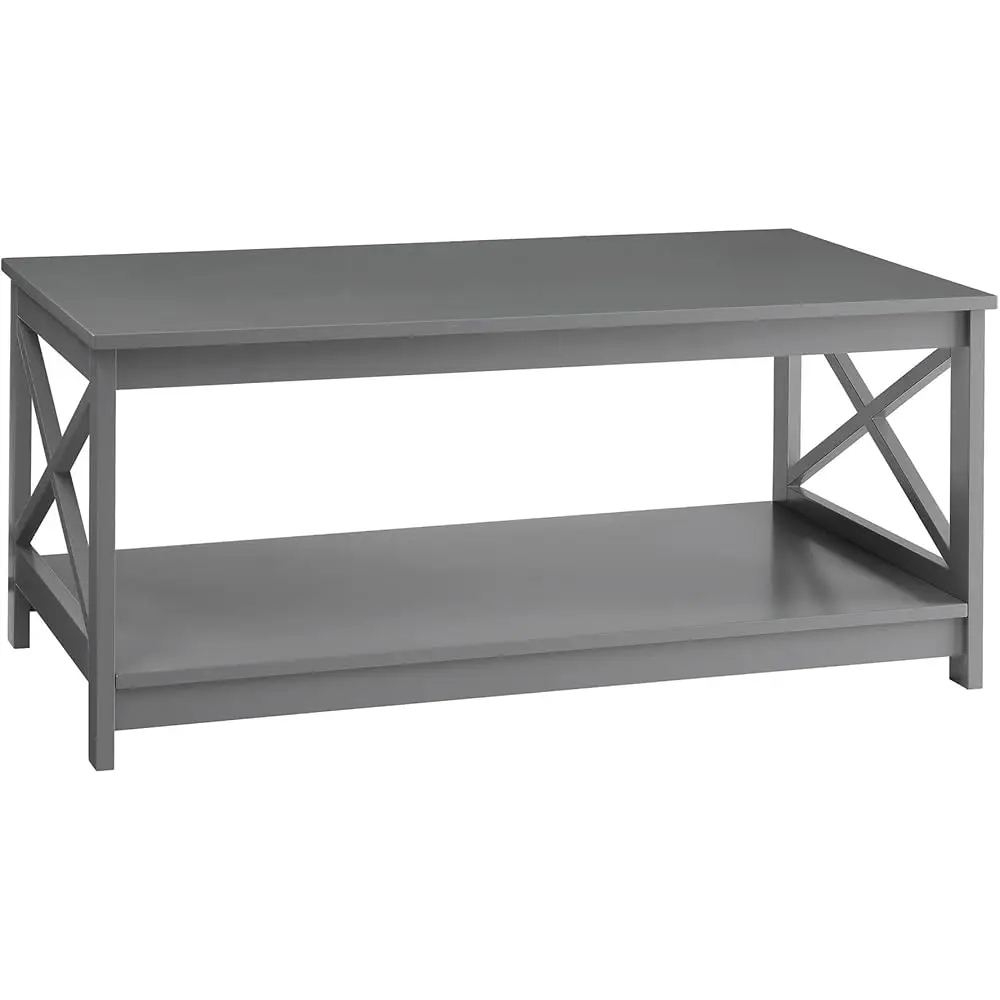 Ox Coffee Table With Shelf, Gray