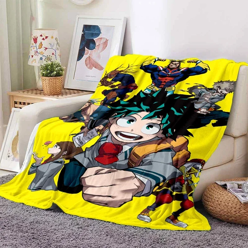 3D print Anime my hero academy throwing soft plush sofa bed cartoon thin blanket for picnic home Modern flannel blanket cover