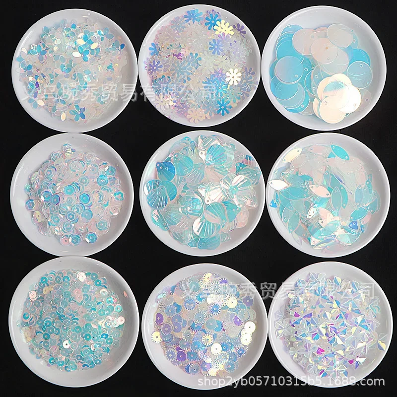Golden transparent shell sequins fish scales three-dimensional pattern beads, handmade DIY bags, stage clothing accessories