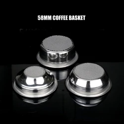 Cestello filtrante per caffè da 58mm sostituzione in acciaio inossidabile foro da 0.3mm 9/18/22g per portafiltro senza fondo utensili per caffè Espresso Barista Acce