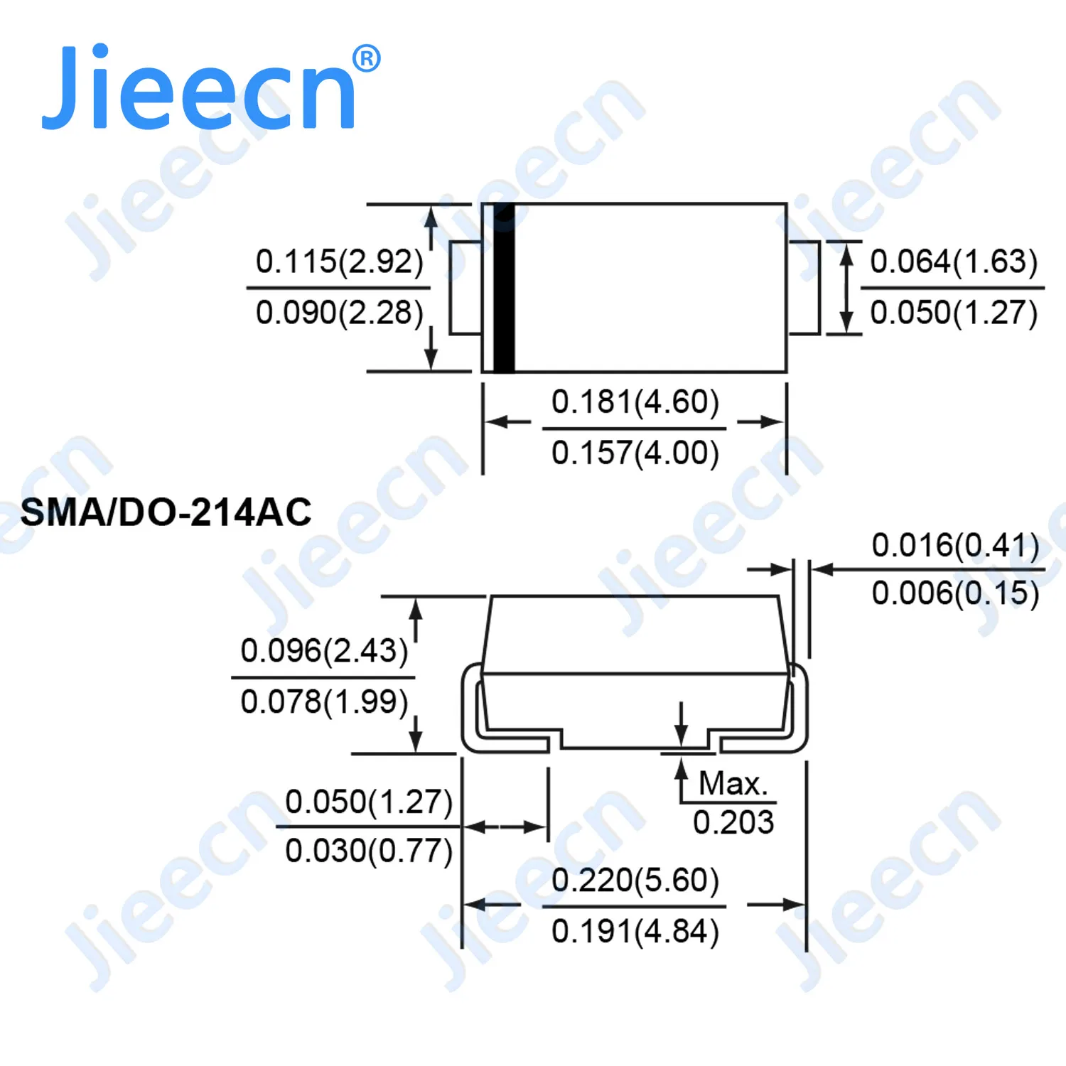 2000PCS 2A SS24 40V SS26 60V SS210 100V 3A SS34 SS36 SS310 5A SS54 SS56 SS510 SMA DO214AC Schottky Diode High Quality Chinese