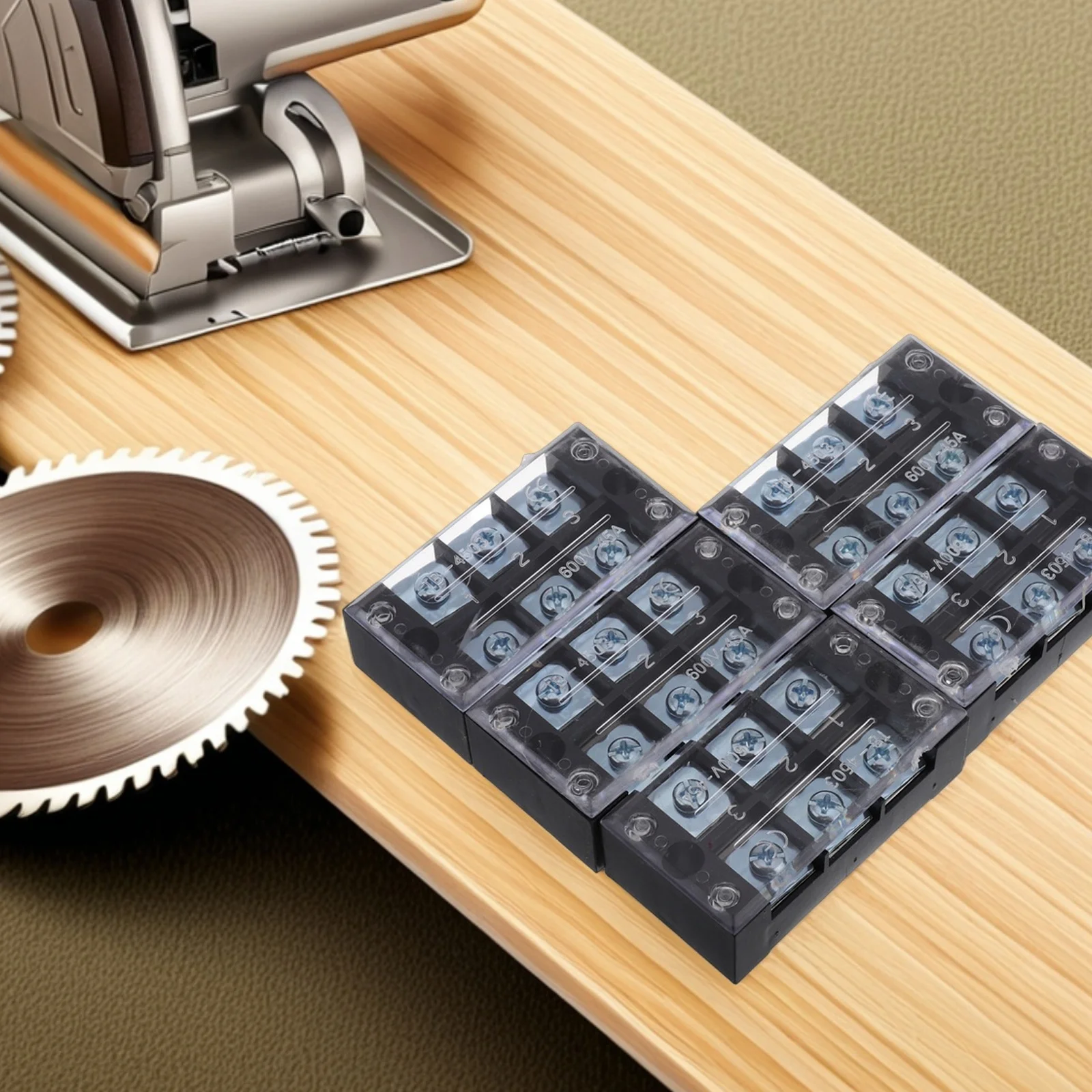 

5pcs Copper Screw Terminal Block Single Butt Type Junction Box For Electrical Wiring Connection Universal Ground Strip Connector