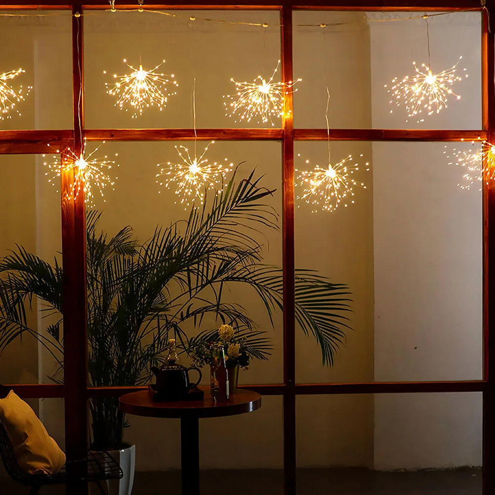 1 مجموعة LED الهندباء الألعاب النارية سلسلة ضوء مصباح ديكور شجرة عيد الميلاد المنزل داخلي في الهواء الطلق احتفالي المشهد ديكور مصباح لتهيئة الجو #6