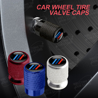 Aluminum For Tri Color Stripe Logo E46 E36 E92 F30 F20 F10 E90 E60 X5 X6 E38 M4 4pcs Car Decor Wheel Tire Valve Caps Stem Cover