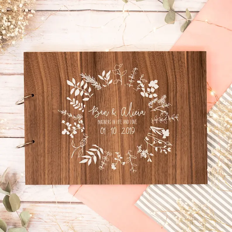 Wedding guest book guest book, guest book personalised wedding book wedding guestbook wooden guest book guestbook rustic wedding