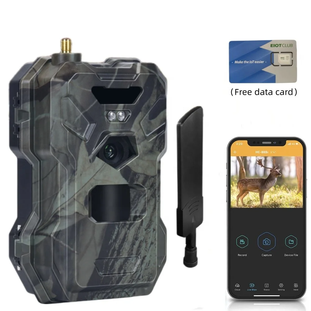 

4G LTE Cloud APP HC-880Pro 30MP 2K Live Streaming Wireless Wildlife Trail Camera Night Vision