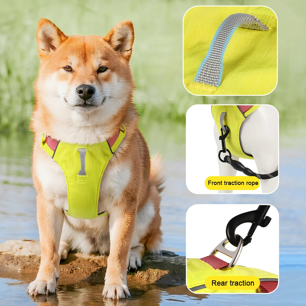 Reflective Dog Harness for Small Medium Dogs, Adjustable Soft Padded Puppy Vest, Lightweight Pet Harness for Outdoor Walking
