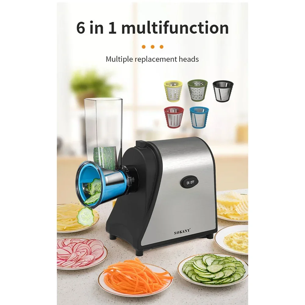 Misturador elétrico portátil liquidificador chopper 6 em 1 doméstico comercial suprimentos de cozinha de aço inoxidável