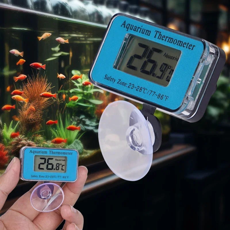 

New Aquarium Thermometer Waterproof LCD Digital Fish Tank Submersible Thermometer Meter Temperature Control with Suction Cup
