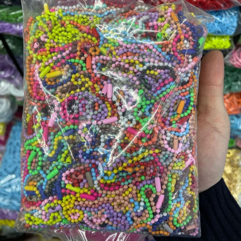 100/10pcs Ball Bead Chains DIY Keychain Dolls Label Hand Tag Connector Bracelet Candy Color Jewelry Making Finding Accessorises