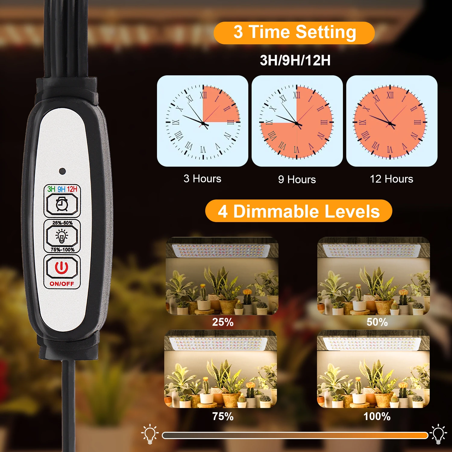 أضواء نمو النباتات كاملة الطيف LED لوحة أشعة الشمس تنمو مصباح مع مؤقت عكس الضوء للنباتات الداخلية تحت مصابيح تزايد الخزانة #4