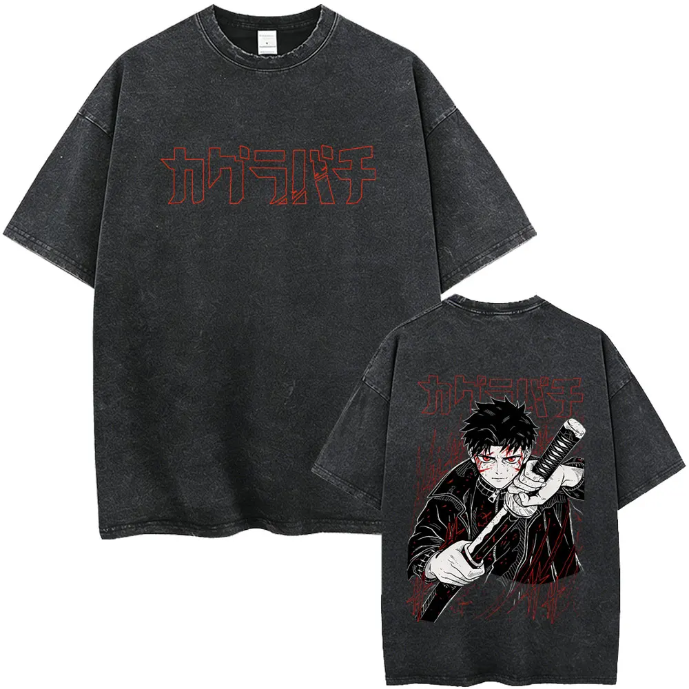 Washed Vintage Anime Kagurabachi Chihiro Rokuhira Merch T-shirt Men Women Manga Fashion Tshirt Male High Quality Cotton T Shirts