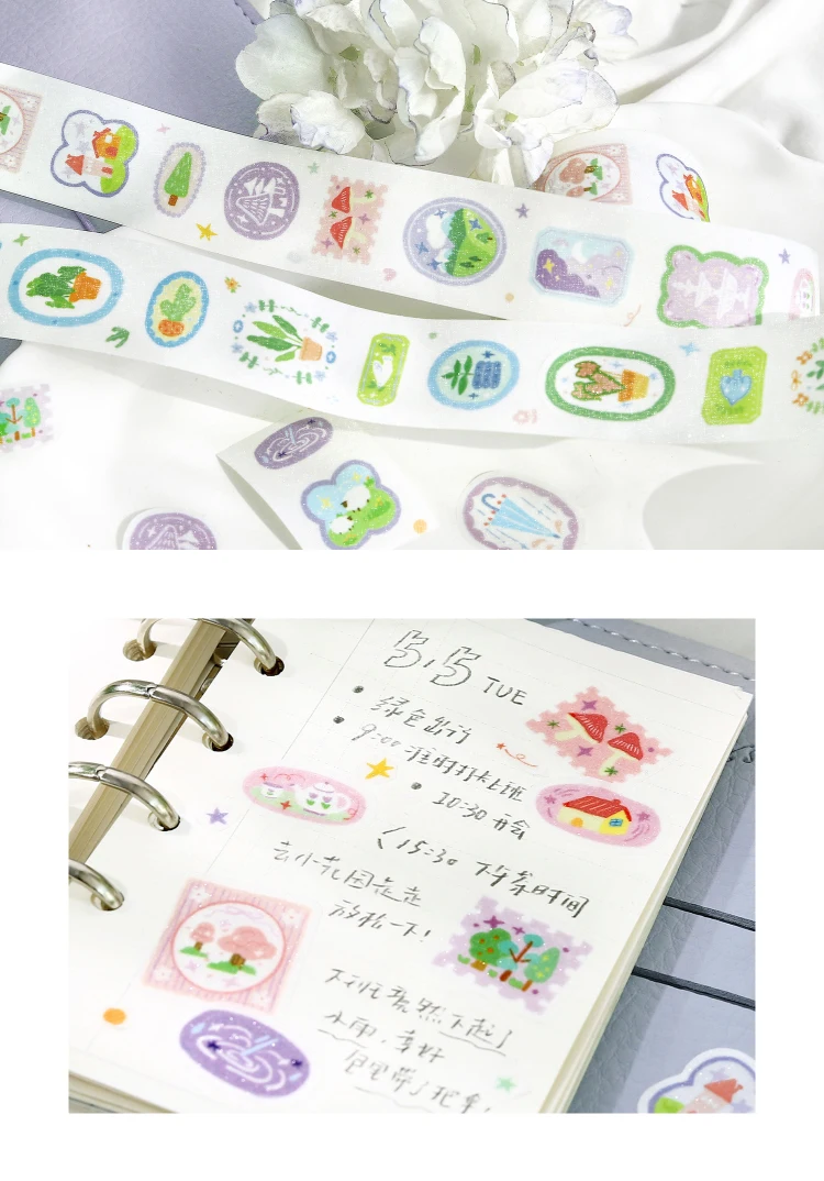 1–6 Rollen Washi-Tapes im frischen und süßen Stil, Scrapbooking-Aufkleber, Material, perfekt für Bastelarbeiten, DIY, Scrapbooking, Journaling-Zubehör – Detail 10