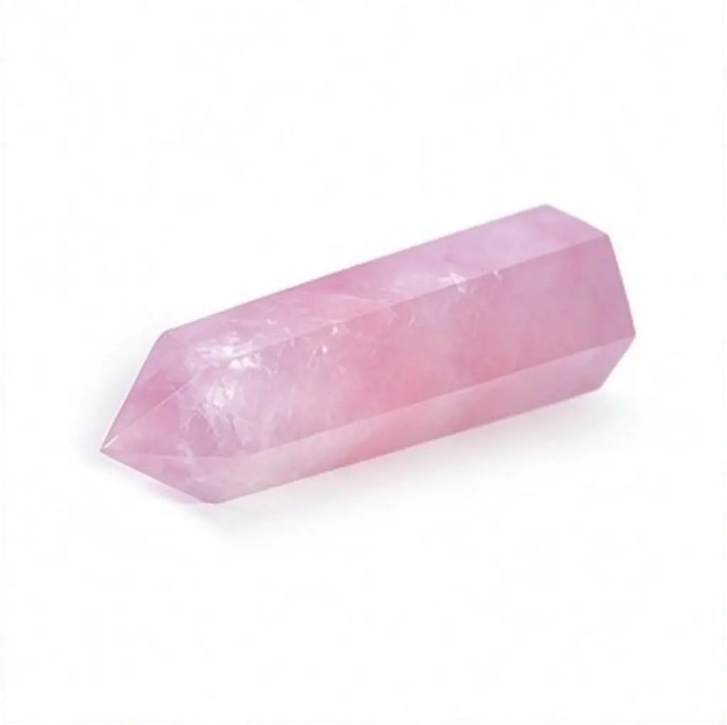 Faceted Pink Crystal Six-Sided Points Healing Stone Self-Standing Chakra Quartz Wands Energy Protection