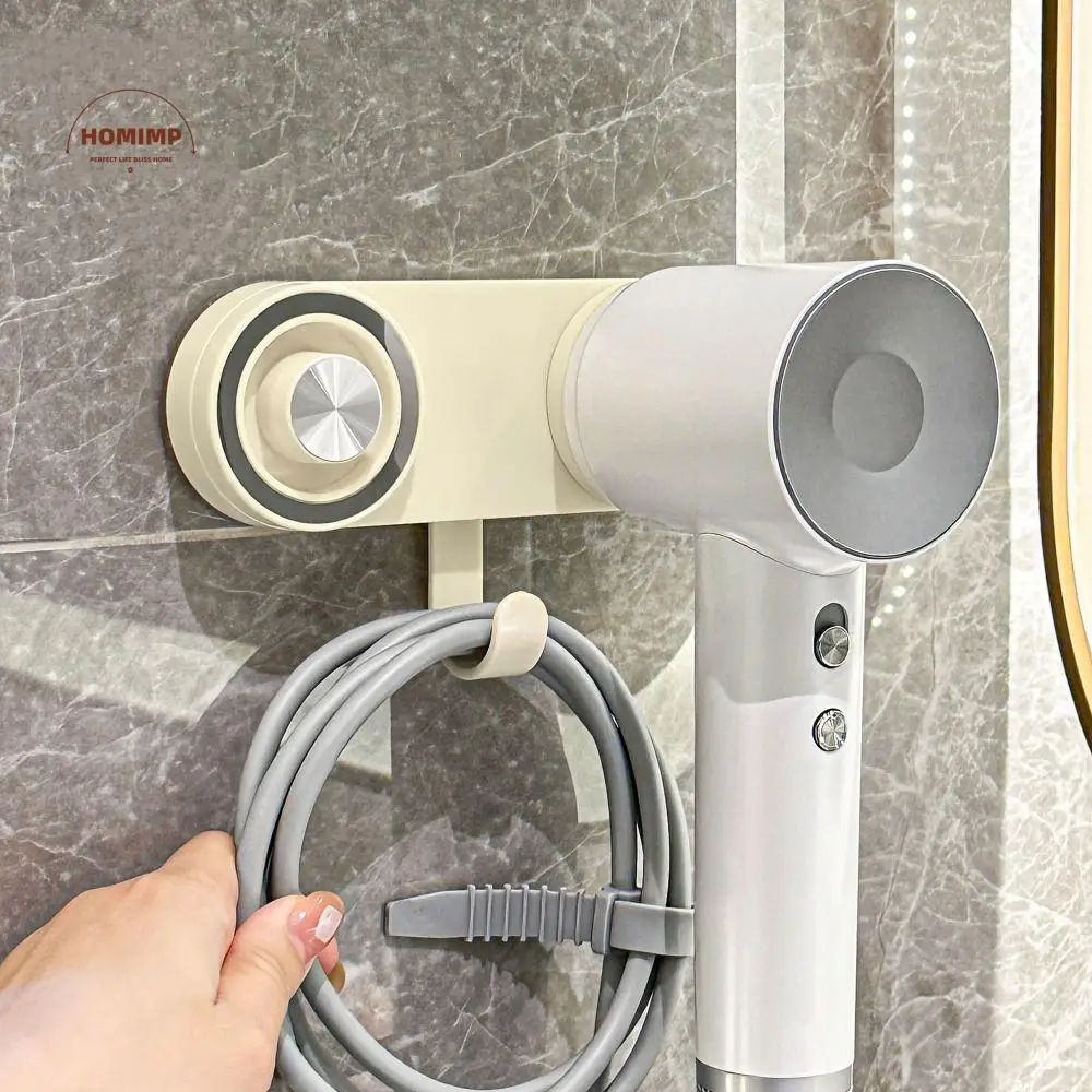 

Non Perforated Magnetic Hair Dryer Holder Wall Mounted Space Saving Suction Cup Hair Dryer Storage Rack Moisture-Proof