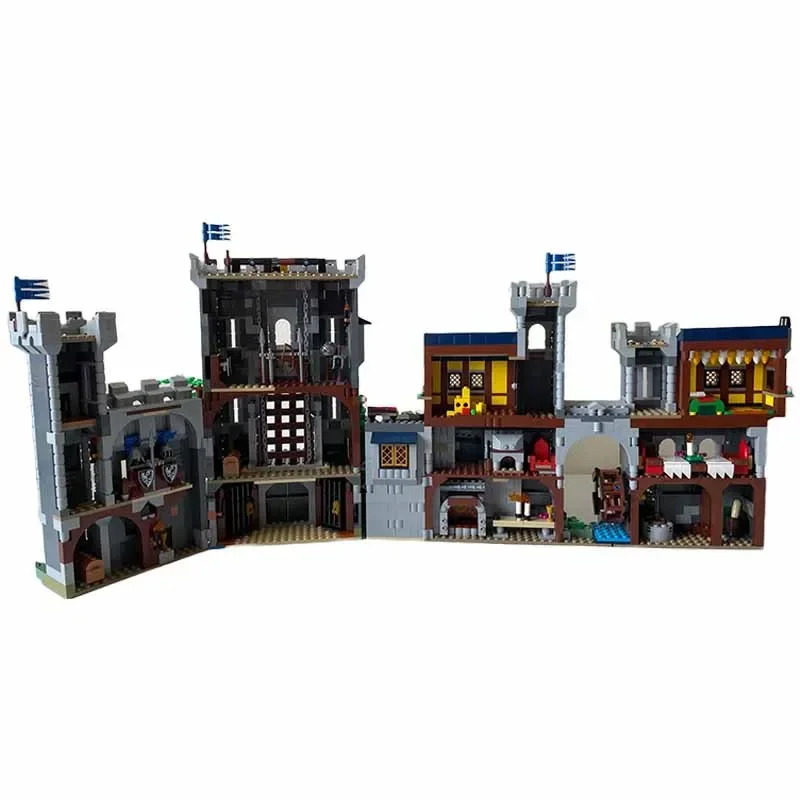 Moc Fortress Model Building Blocks para Criança, Tijolos Técnicos, Montagem DIY, Brinquedos de Construção, Castelo Blue Knight, Presentes de Férias