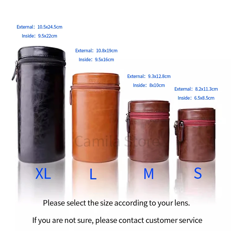 Luxury Leather Camera Lens Waist Bag Pouch Waterproof Case for Canon Nikon Sony Olympus Fuji DSLR Lens dampproof Protect caniste
