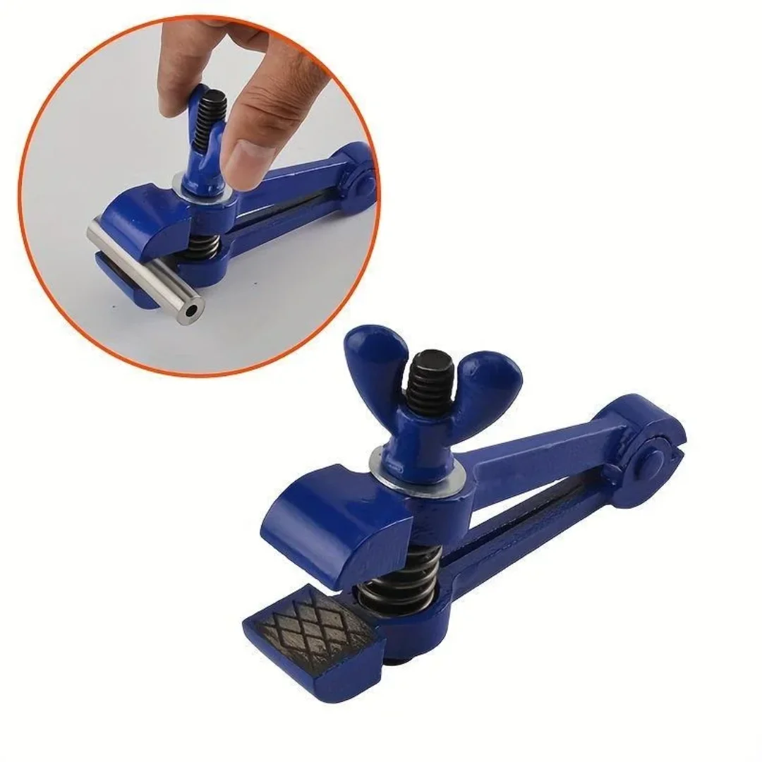 1PC Hand-Held Vise Hand Clamp Pipe Vise Plumbing Tool Workshop Vise Pipe Tool Steel Handle Spring Clamp Base Pliers