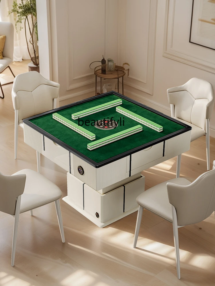 Mahjong Machine Coffee Table Dual-Purpose in One Household Automatic Liftable Meal Table Solid Wood Electric Simple