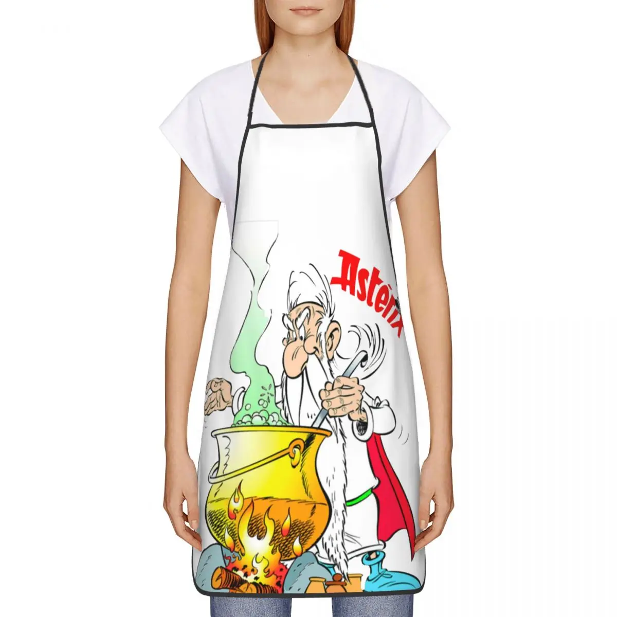 Asterix And Obelix Apron Panoramix Getafix Asterix Comics 52*72cm Kitchen Baking Bib Tablier Gift Pinafores for Chef Barista