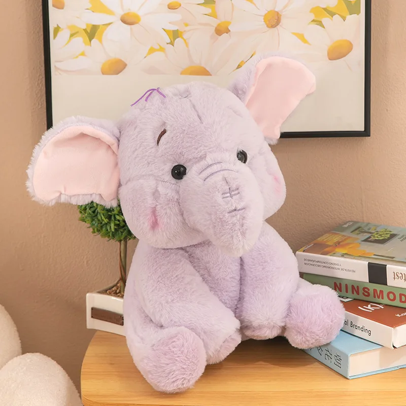 لعبة مينيسو المقلدة الجديدة على شكل فيل أرجواني من القطيفة، لعبة فيل قطيفة، وسادة، هدية عيد ميلاد، دمية آلة مخلب
