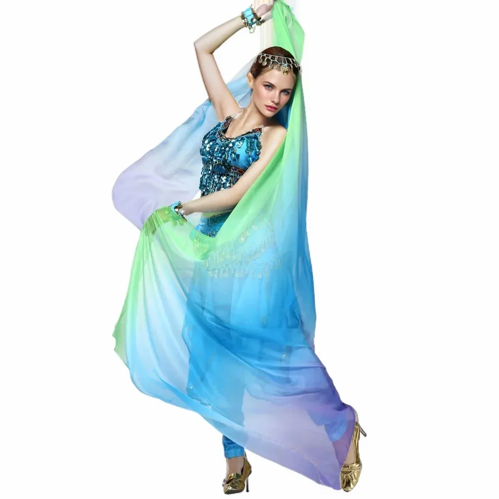 Lightweight Imitated Silk Belly Dance Scarf Throwing Chiffon Hand Scarf Belly Dance Costume Outfit Scarf