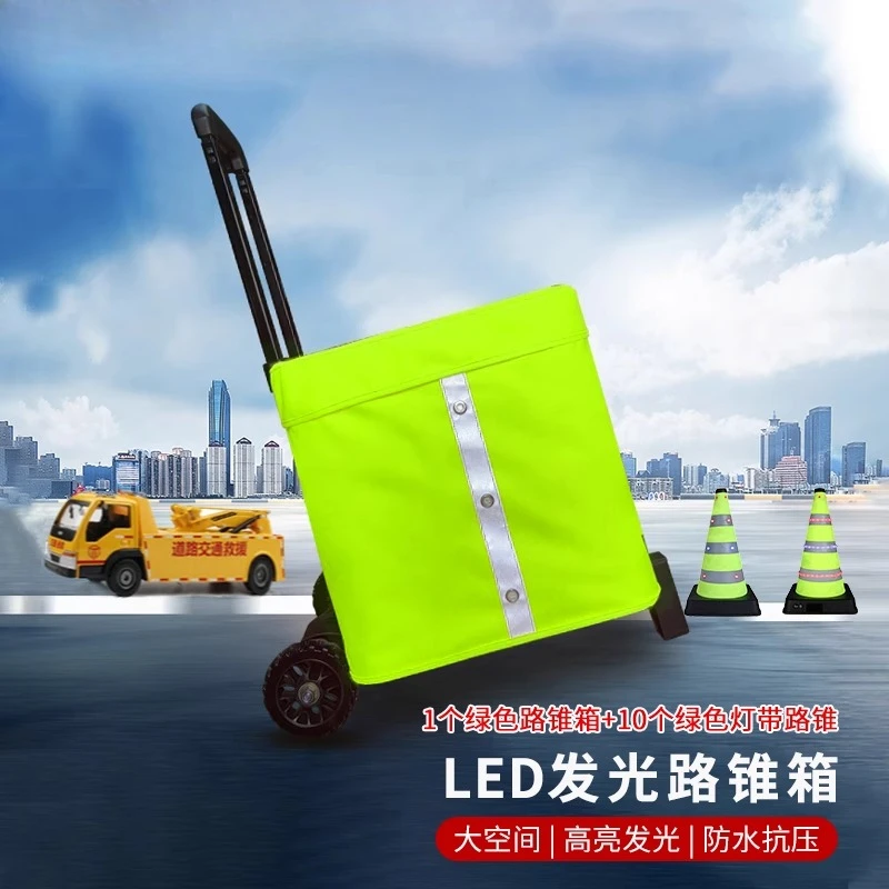 

Luminous telescopic road cones, traffic cones, roadblocks