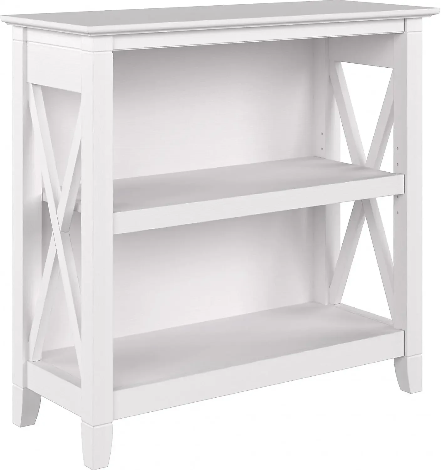 2-Shelf 30-inch H Small Bookcase, Pure White Oak