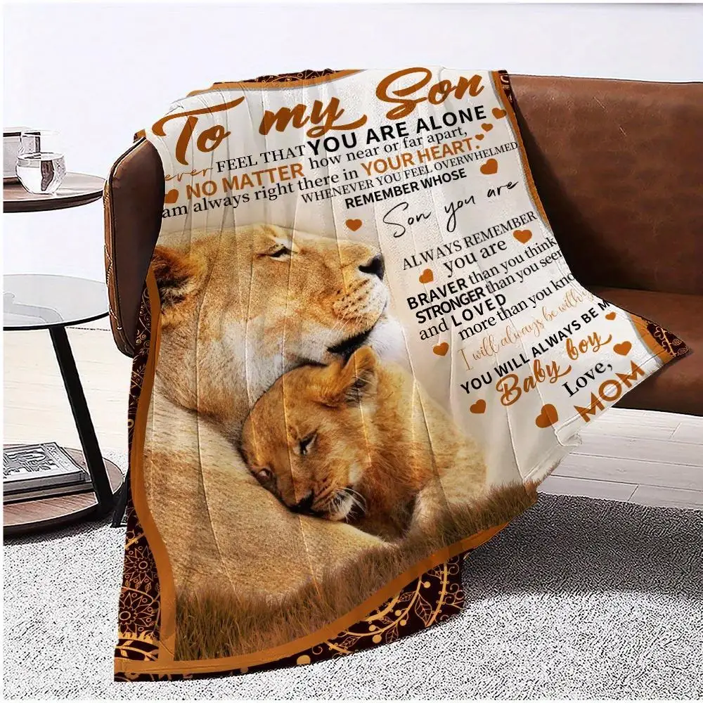 1PC Envelope Gift Lion Printed Blanket Soft and cozy Suitable for home/picnic/travel/office Machine washable Four seasons use