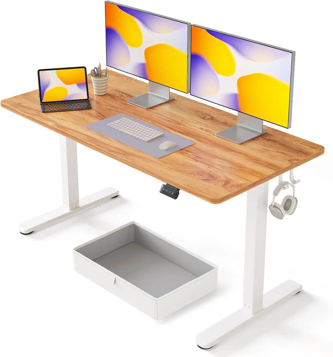 

63 X 24 Hes Standing Desk With Drawer, Adjustable Height Electric Stand Up Desk With Storage, Sit Stand Home Office Desk,