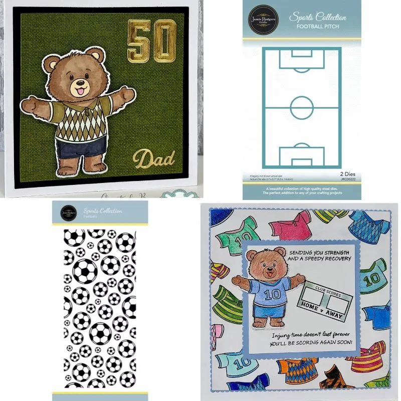 Sentiments Football Edge Pitch Goal Metal Cutting Die And Stamps Scrap Booking Background DIY Decoration Craft Embossing Stencil