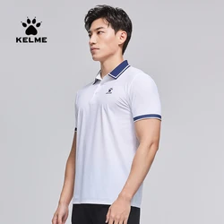 KELME Flagship Men's Short-sleeved T-shirt Shirt Collar Summer Ice Silk Casual Sports Loose Polo Shirt Thin  8251PL1003