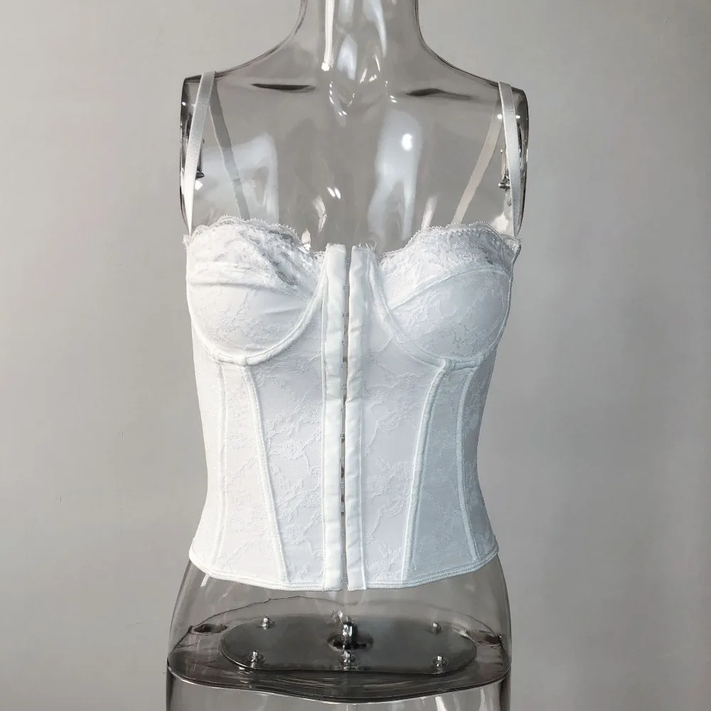 Vintage Solid Color Sexy Fish Bone Corset Lace Abdominal Contraction Female Vest Summer Casual Top