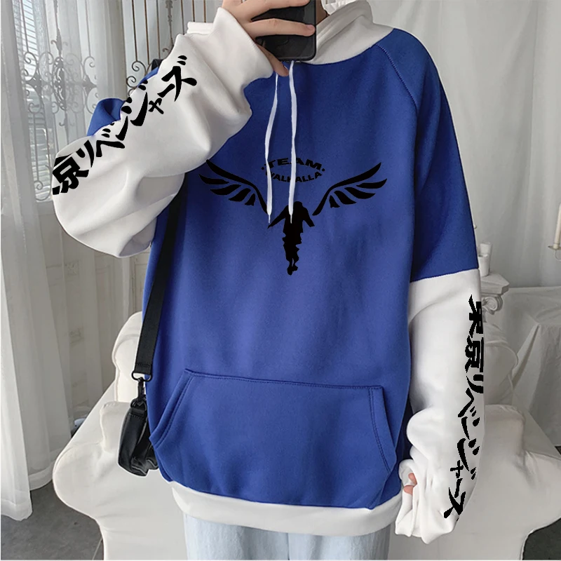 Hot Anime Tokyo Revengers Patchwork Print Hooded Plus Size Hoodie Men Women Sweatshirts Harajuku Autumn Warm Streetwear Pullover