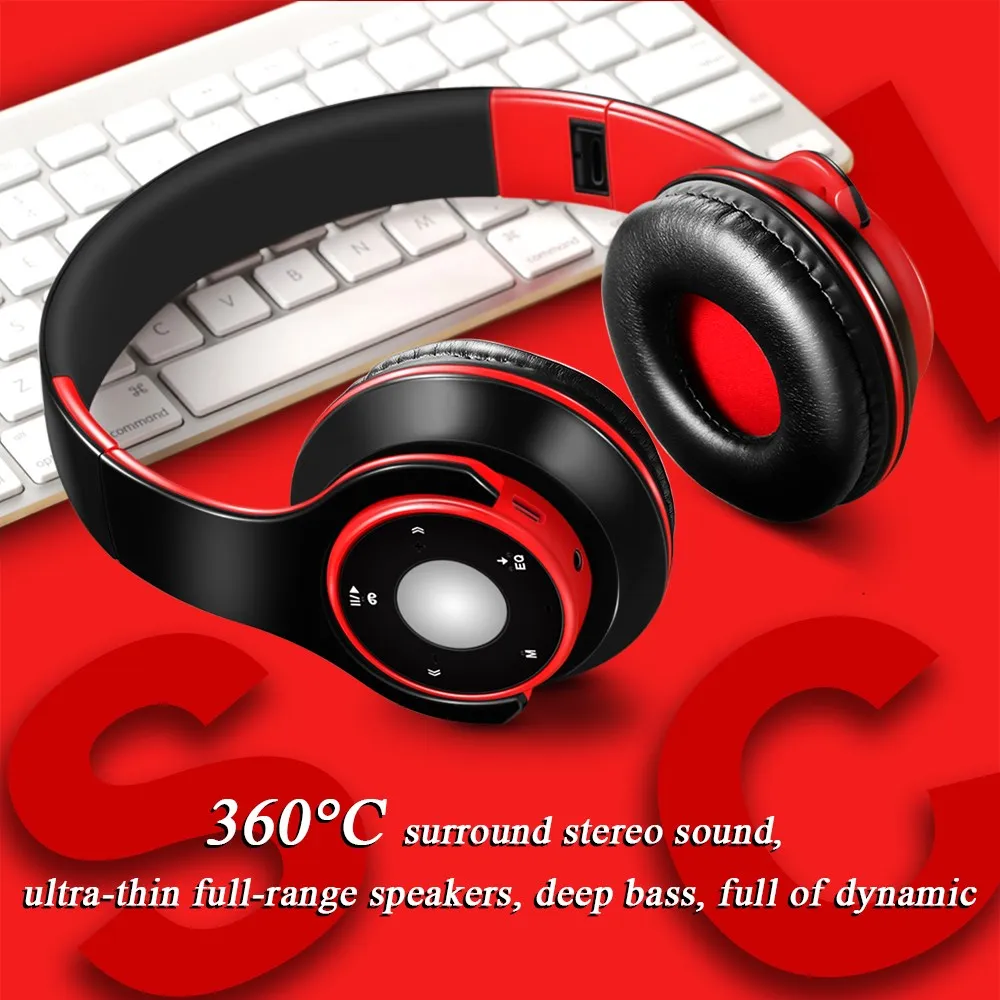 Built-in MP3 Player Sports Headphones Wireless Bluetooth Stero Headset with Microphone Earphone Headphone for Running Gym