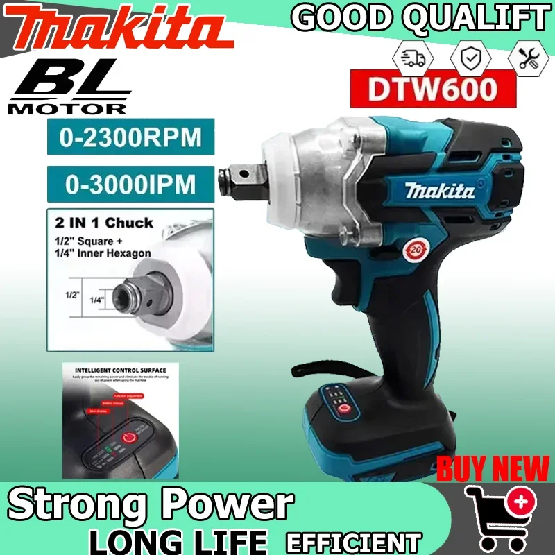 

Аккумуляторный ударный гайковерт Makita DTW600, 280 Нм, с высоким крутящим моментом, бесщеточный, 18 В, для авторемонта, электроинструмент