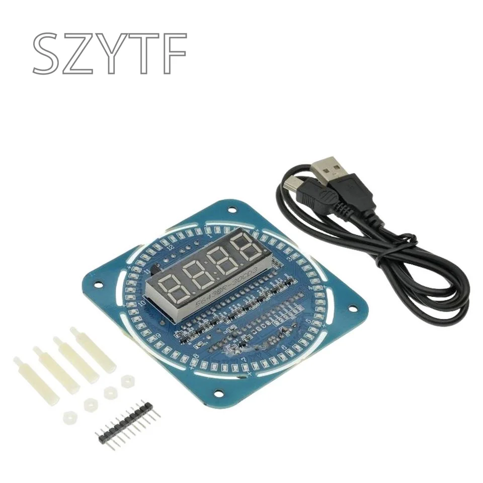  Alarm Electronic Digital Clock LED Temperature Display DIY Kit Learning Board 5V with shell DS1302 Digital LED Display Module