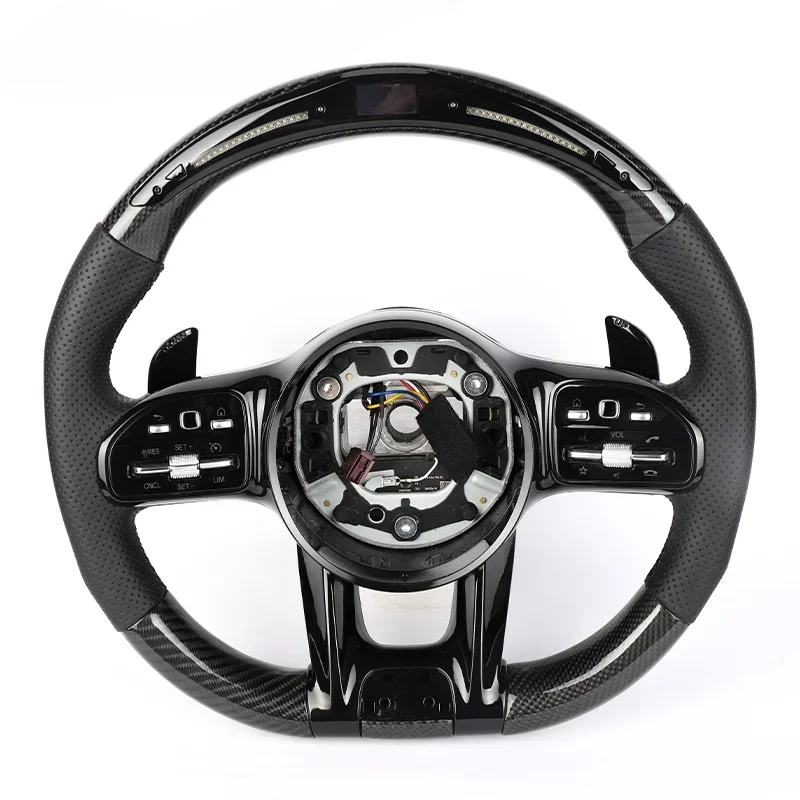 for Mercedes Benzs  A E S C G Class W205 W204 W212 W211 W213 E300 W218 Old Model New Models  LED Carbon Fiber Steering Wheel