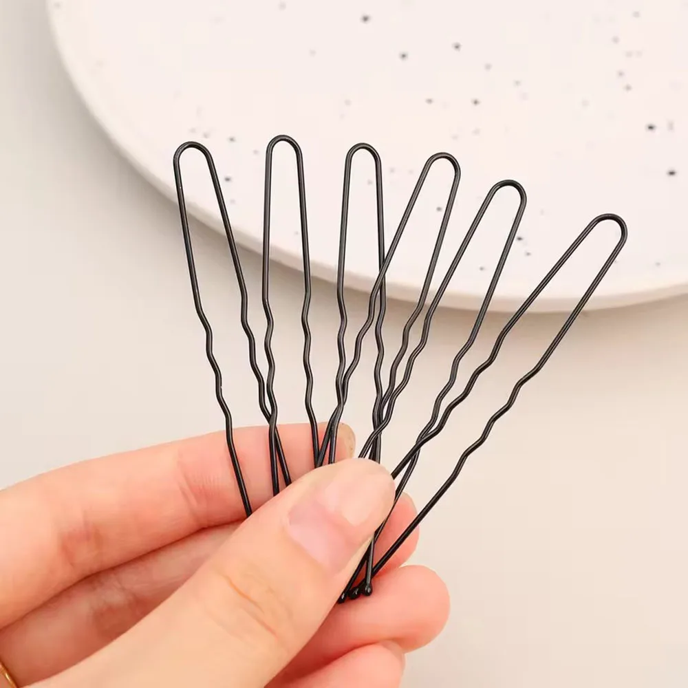 50-500 قطعة أسود U-شكل مقاطع الشعر المتموج إبرة سيدة دبابيس الشعر مجعد متموج القبضات النساء بنس للشعر تصفيف مقاطع الشعر اكسسوارات