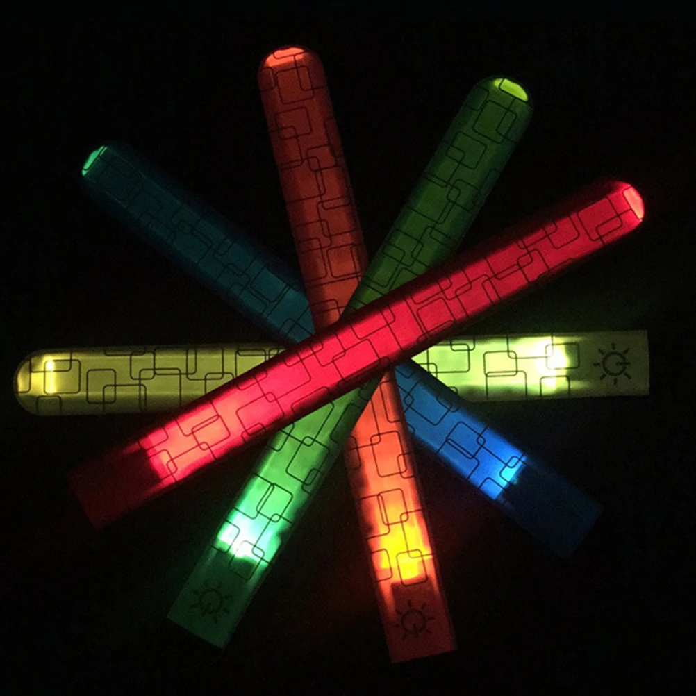 أساور صفعة مضيئة أساور معصم مضيئة وضوح عالية للأحداث الرياضية والحفلات الموسيقية للأطفال والكبار أربطة ذراع الكاحل عشوائية #3